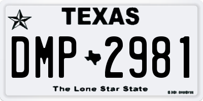 TX license plate DMP2981