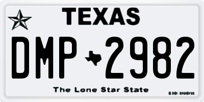 TX license plate DMP2982