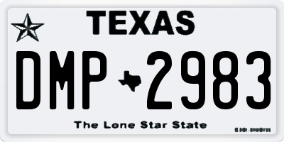 TX license plate DMP2983