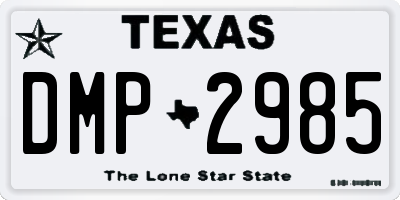 TX license plate DMP2985