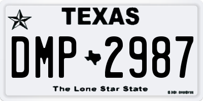 TX license plate DMP2987