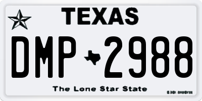 TX license plate DMP2988