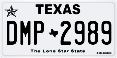 TX license plate DMP2989