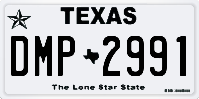 TX license plate DMP2991
