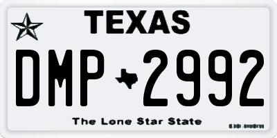 TX license plate DMP2992