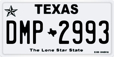 TX license plate DMP2993