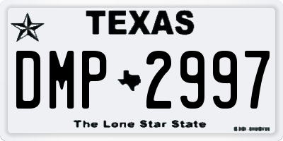 TX license plate DMP2997