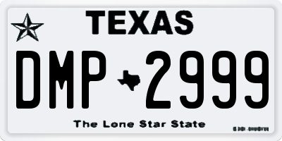 TX license plate DMP2999