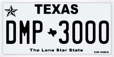 TX license plate DMP3000