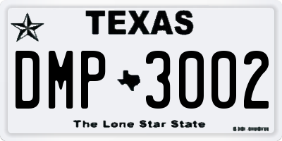 TX license plate DMP3002