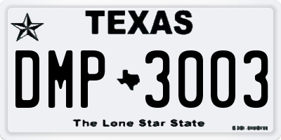 TX license plate DMP3003