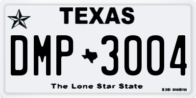 TX license plate DMP3004