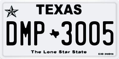 TX license plate DMP3005