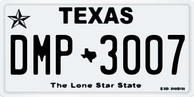 TX license plate DMP3007