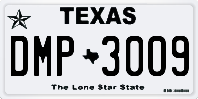TX license plate DMP3009