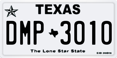 TX license plate DMP3010