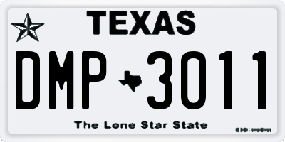 TX license plate DMP3011