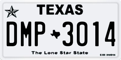 TX license plate DMP3014