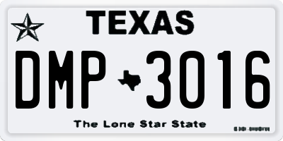 TX license plate DMP3016