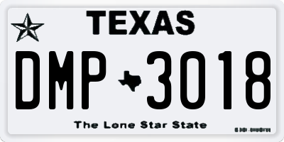 TX license plate DMP3018