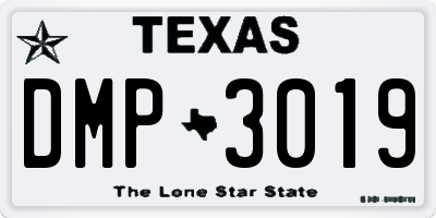 TX license plate DMP3019