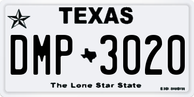 TX license plate DMP3020