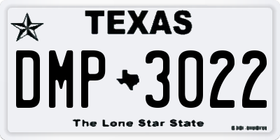 TX license plate DMP3022