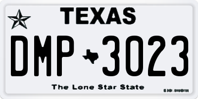 TX license plate DMP3023