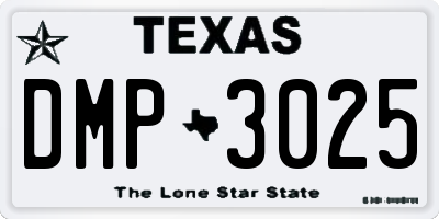TX license plate DMP3025