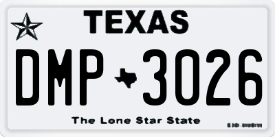 TX license plate DMP3026