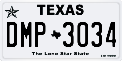 TX license plate DMP3034