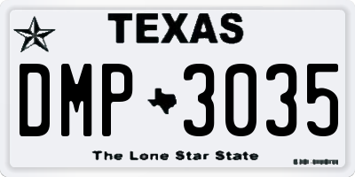 TX license plate DMP3035