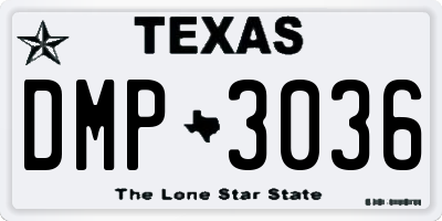 TX license plate DMP3036