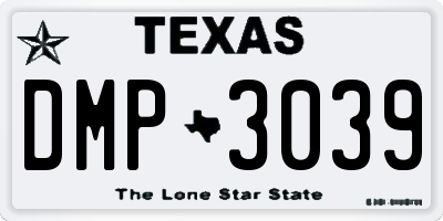 TX license plate DMP3039