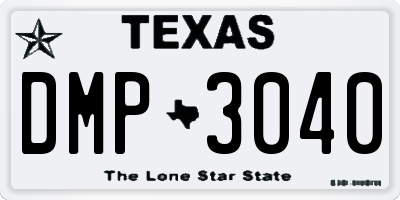 TX license plate DMP3040