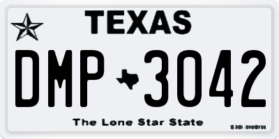 TX license plate DMP3042