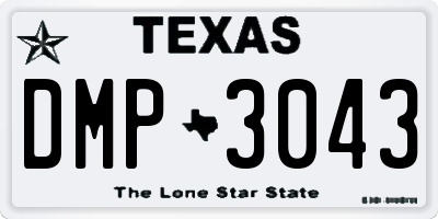 TX license plate DMP3043