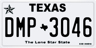 TX license plate DMP3046