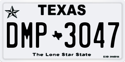 TX license plate DMP3047