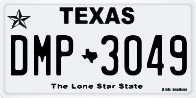 TX license plate DMP3049