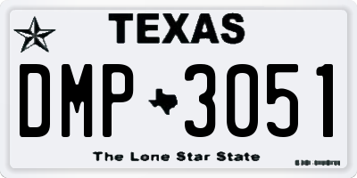 TX license plate DMP3051