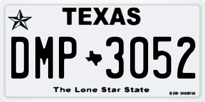 TX license plate DMP3052