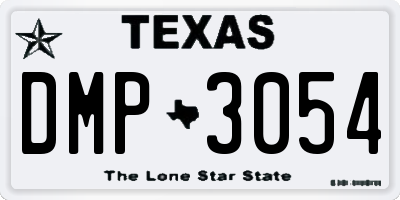 TX license plate DMP3054