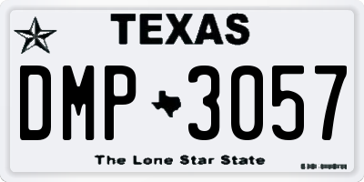 TX license plate DMP3057