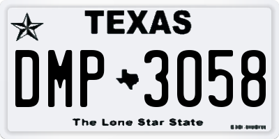 TX license plate DMP3058