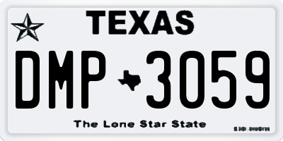 TX license plate DMP3059