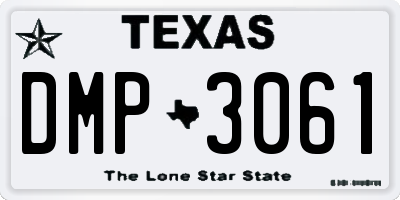 TX license plate DMP3061