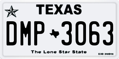 TX license plate DMP3063