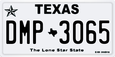 TX license plate DMP3065