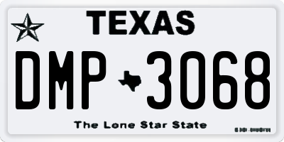 TX license plate DMP3068